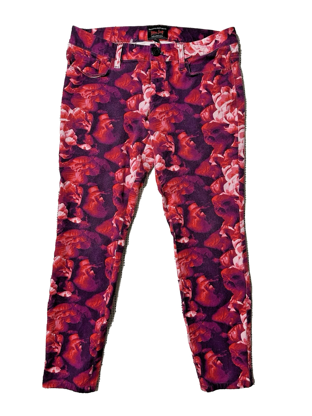 Banana Republic L’Wren Scott Peony Floral Skinny Ankle Pants Y2K Women’s Size 6